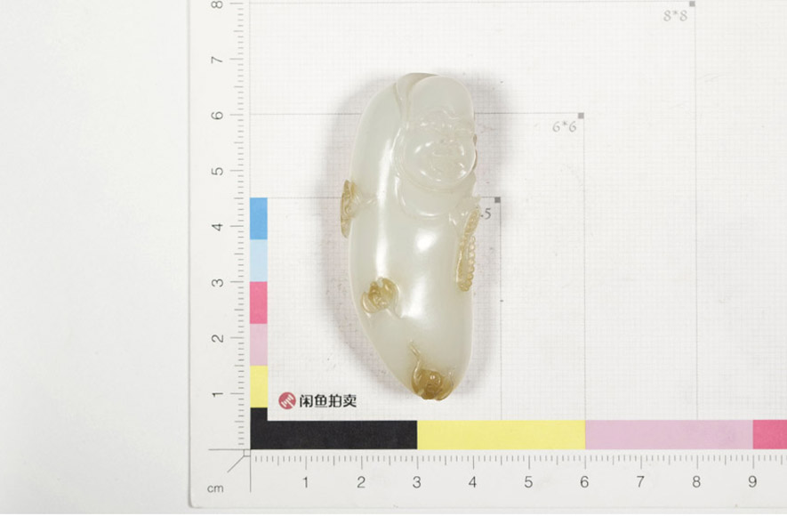 老山玉器 新疆和田玉糖羊脂玉掛件佛 張振興大師作品